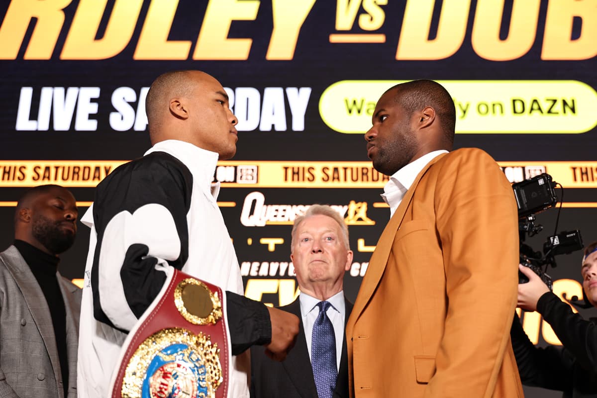 Fabio Wardley and Daniel Dubois face off at press conference
