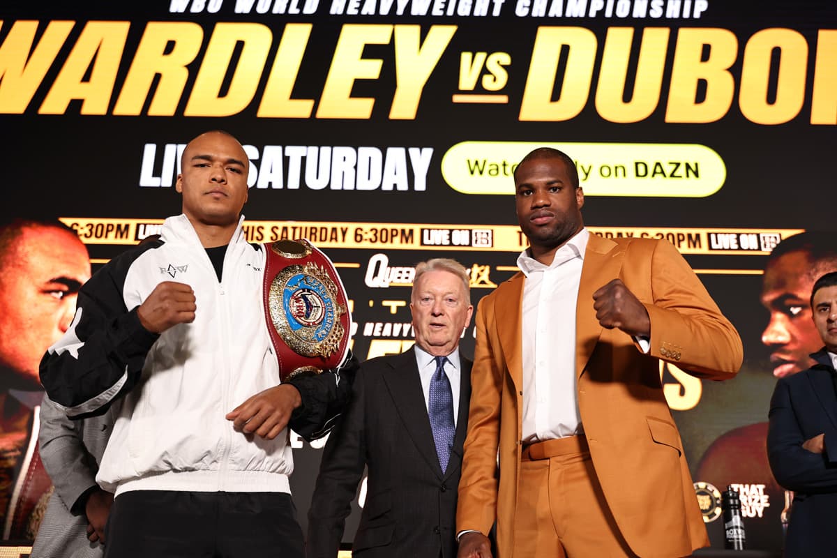 Fabio Wardley and Daniel Dubois at final press conference