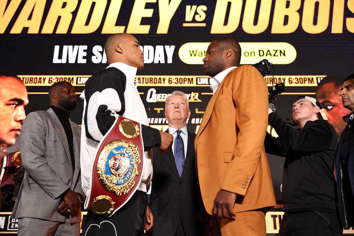 Fabio Wardley and Daniel Dubois face off at press conference