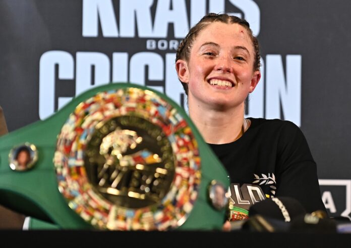 Francesca Hennessy during post fight press conference