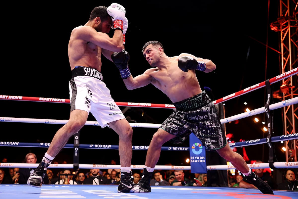 Jack Catterall and Shakhram Giyasov during their bout