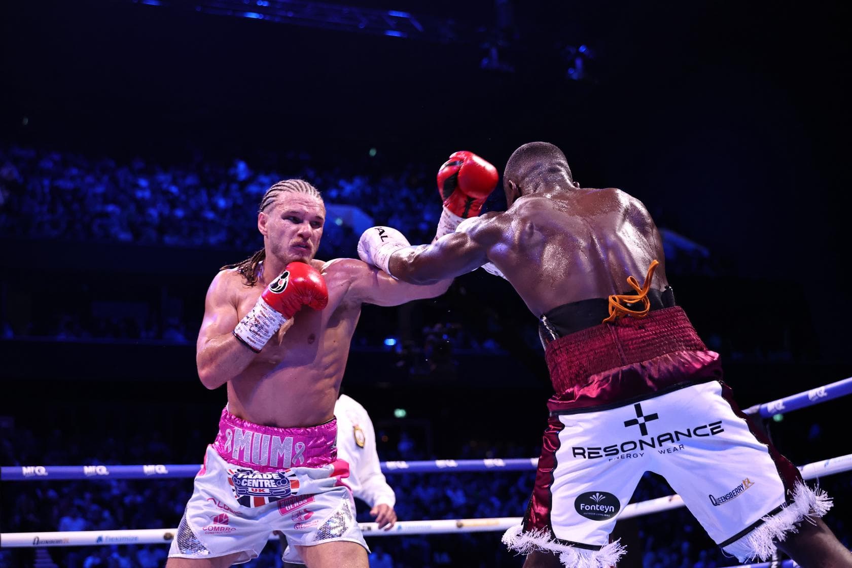 Jack Rafferty throws a jab during his bout against Ekow Essuman