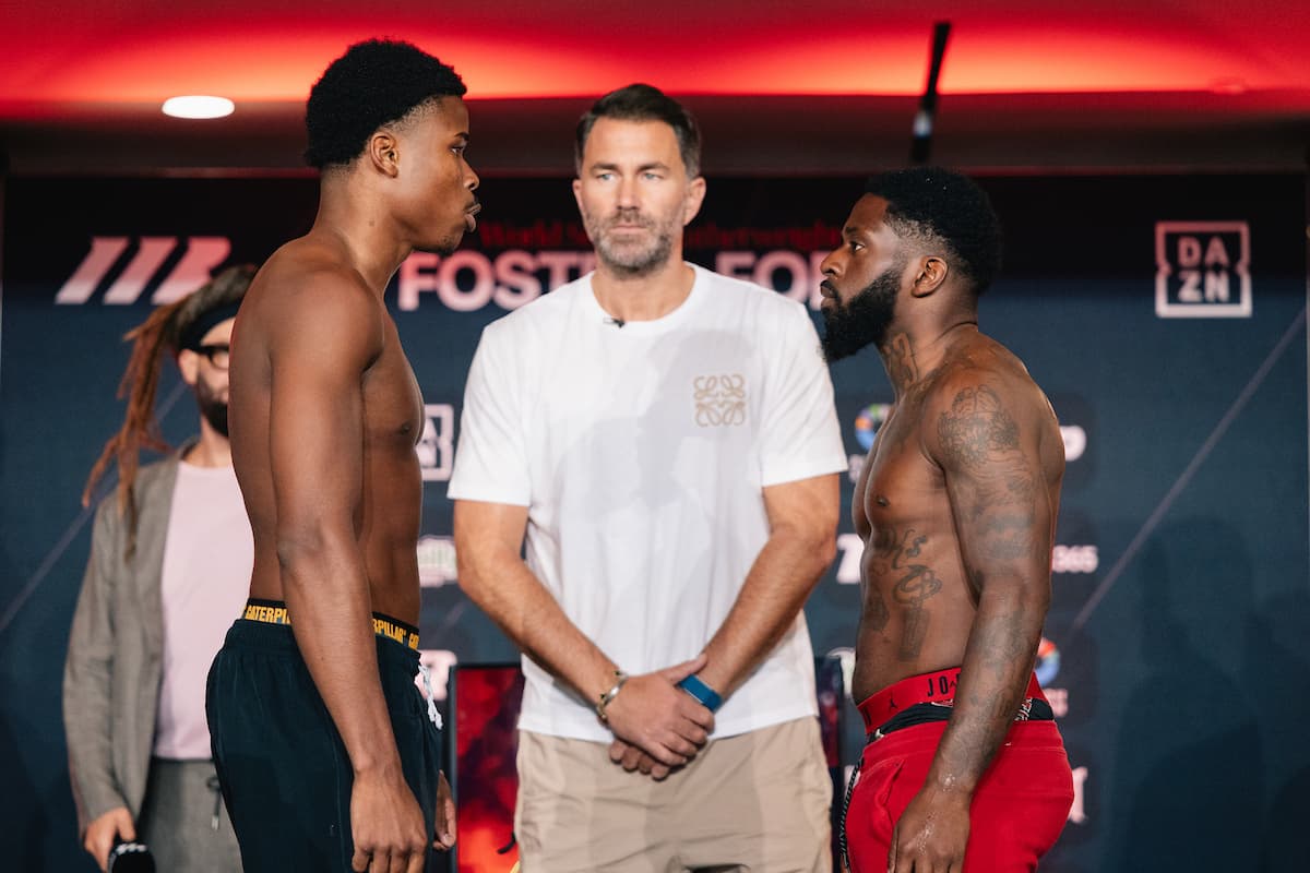 Jahyden Britton and Najee West face off at the weigh-in