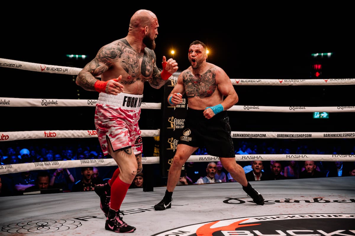 John Phillips and Ryan Barrett during their bout