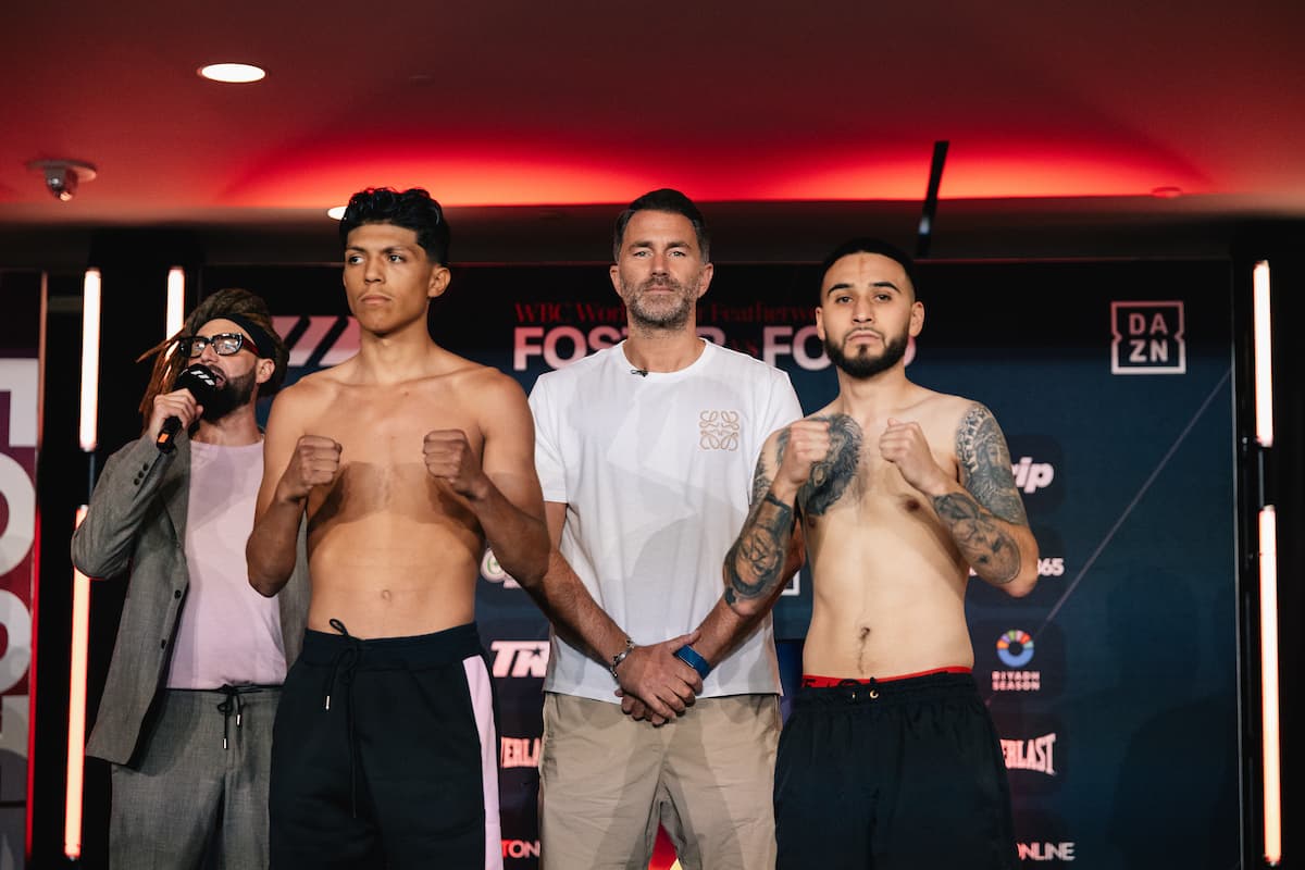 Julian Montalvo and Maximus Moya at the weigh-in