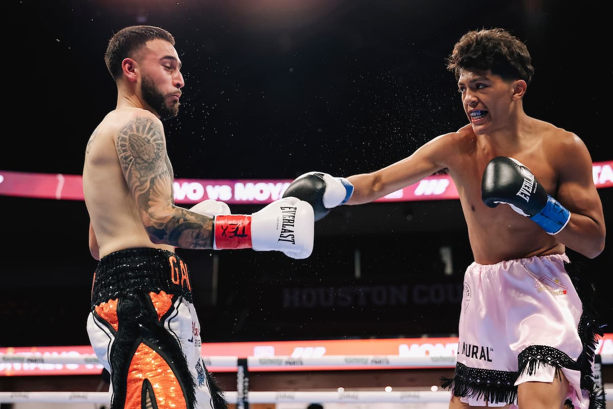 Julian Montalvo throws a punch during his bout against Maximus Moya