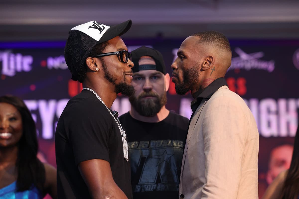 Keyshawn Davis and Nahir Albright face off at press conference