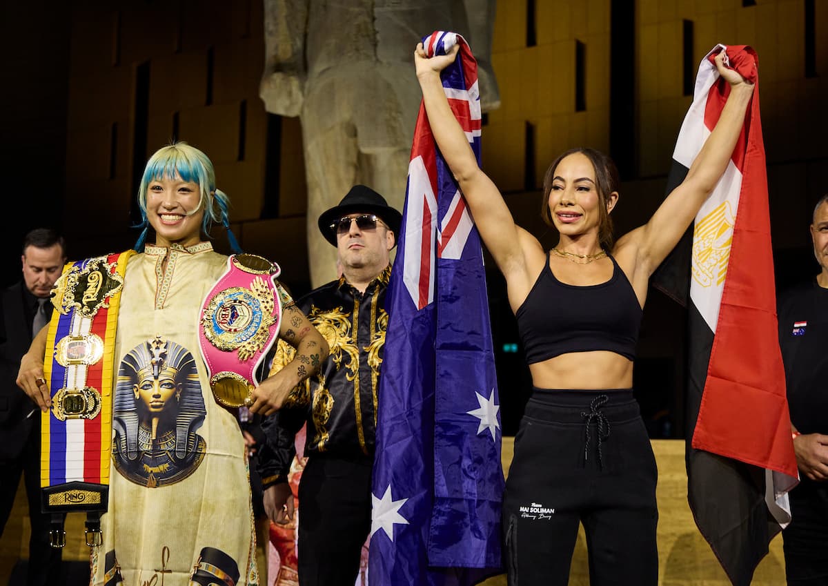 Mizuki Hiruta and Mai Soliman at weigh-in