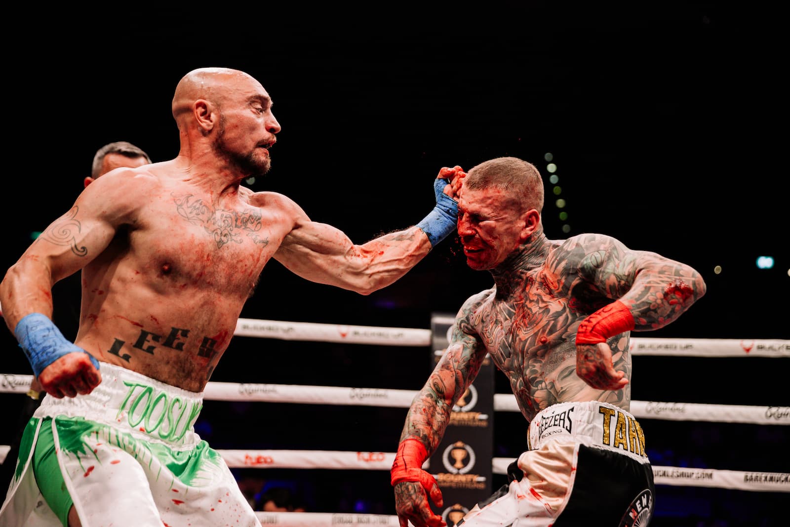 Nathan Leeson lands an uppercut during his bout against Stevie Devenport