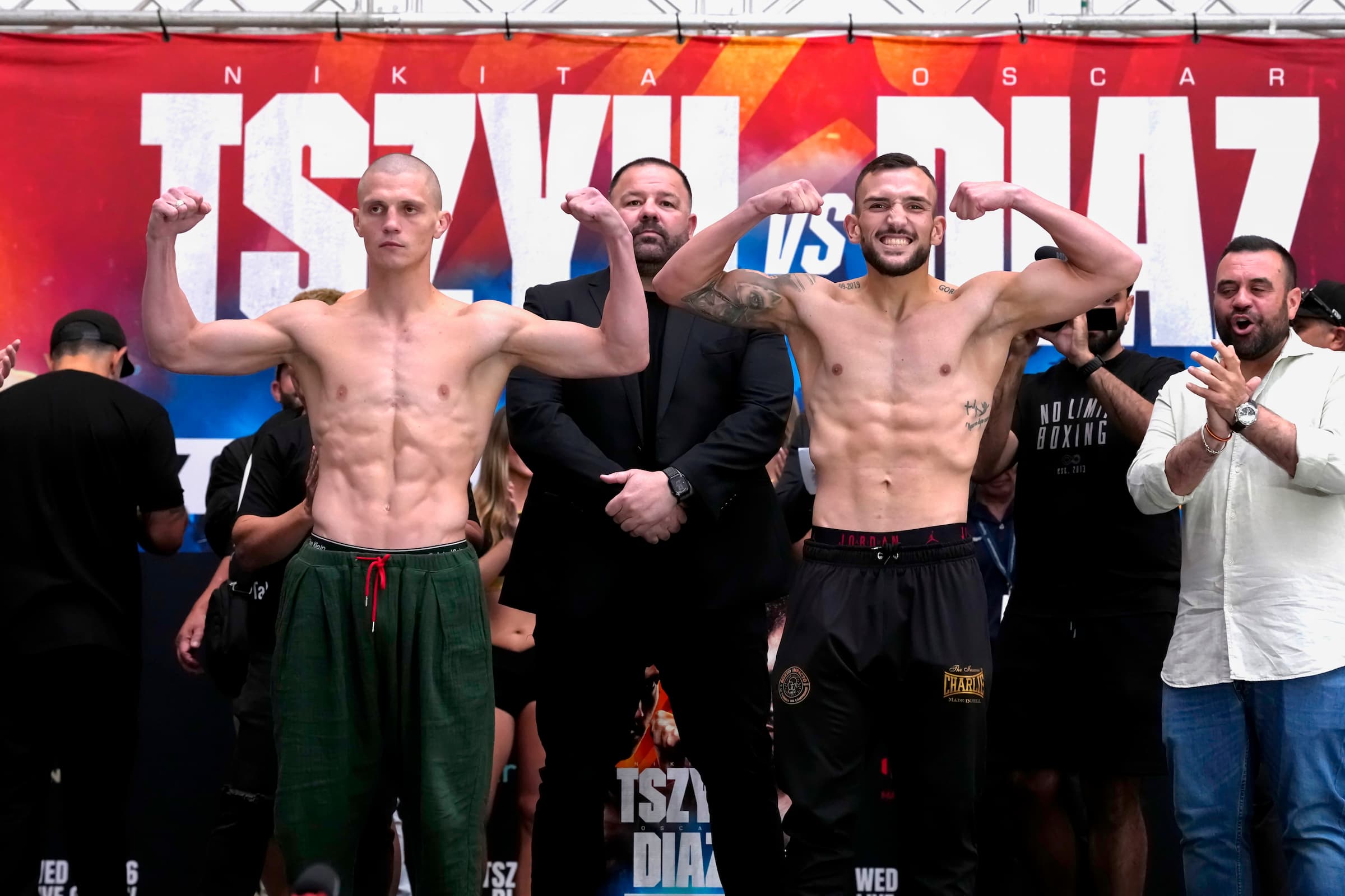Nikita Tszyu and Oscar Diaz at weigh-in