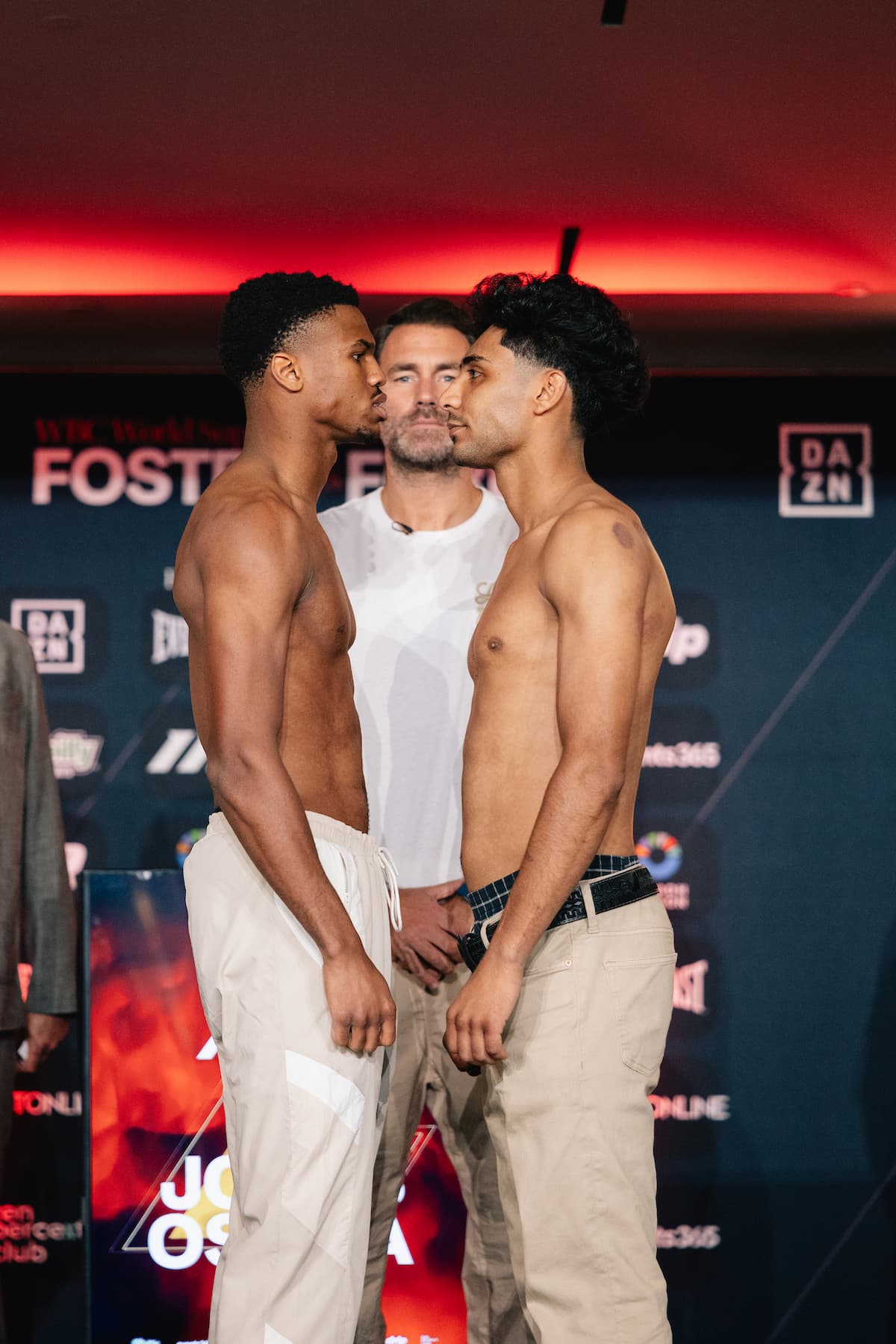 Omari Jones and Diego Osuna Zuniga face off at the weigh-in