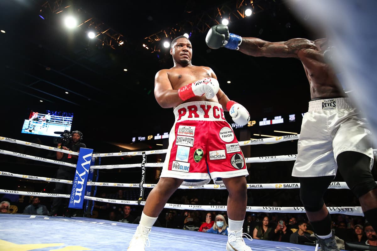Pryce Taylor during his bout against Calvin Barnett