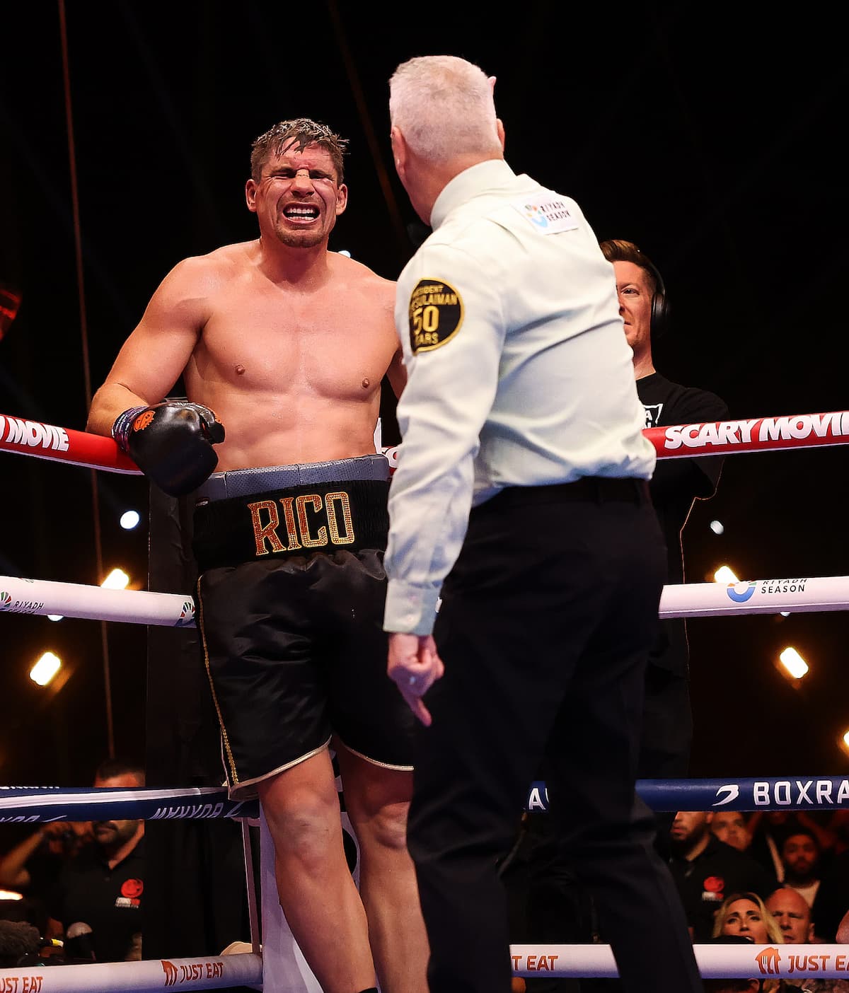 Rico Verhoeven during fight stoppage by referee