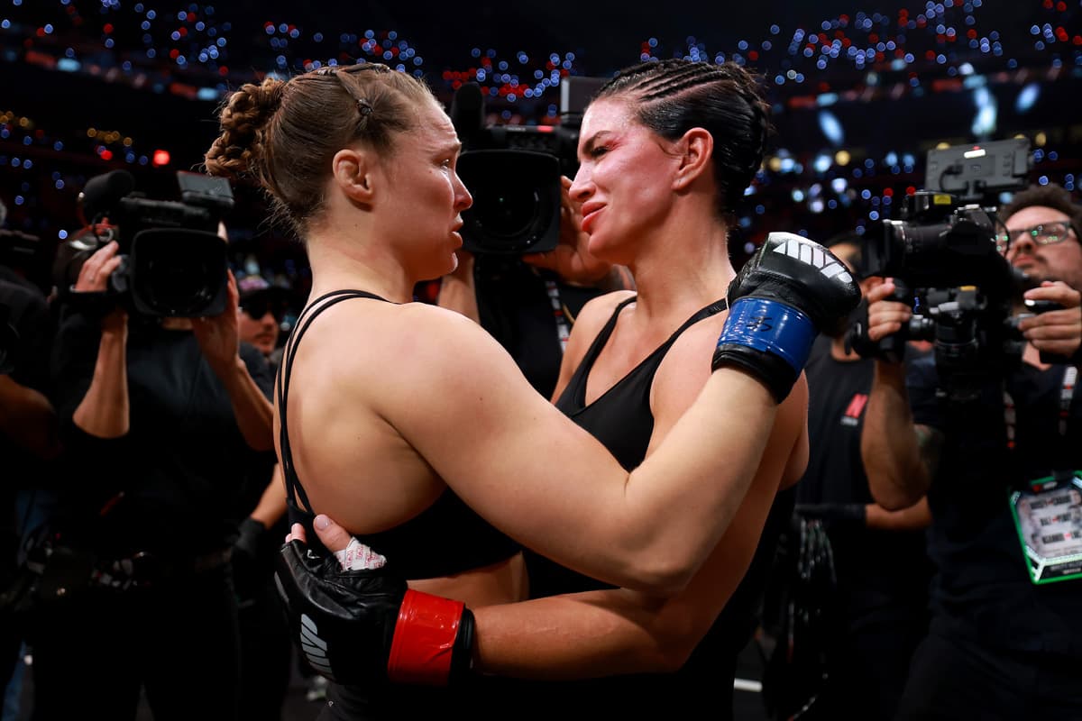 Ronda Rousey and Gina Carano after MMA fight