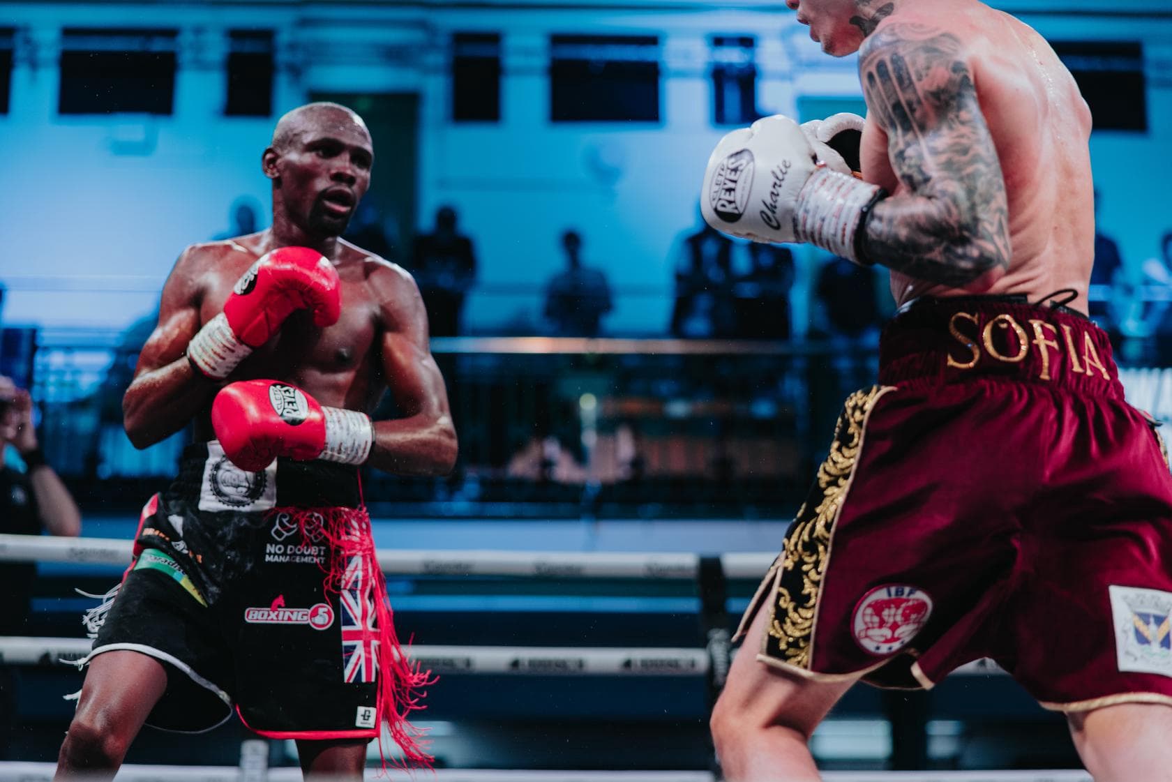 Sikho Nqothole and Charlie Edwards during their bout
