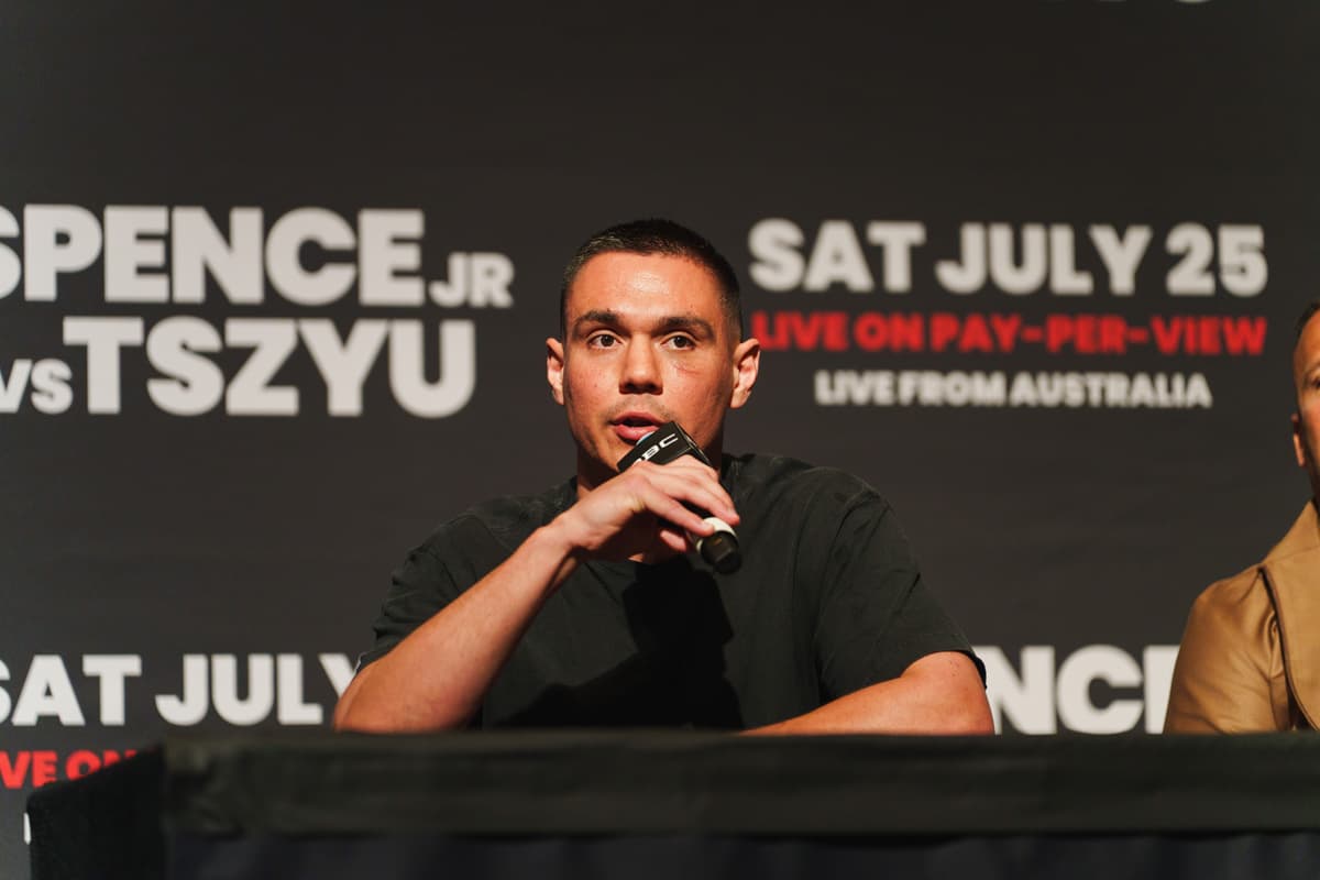Tim Tszyu speaking at a press conference