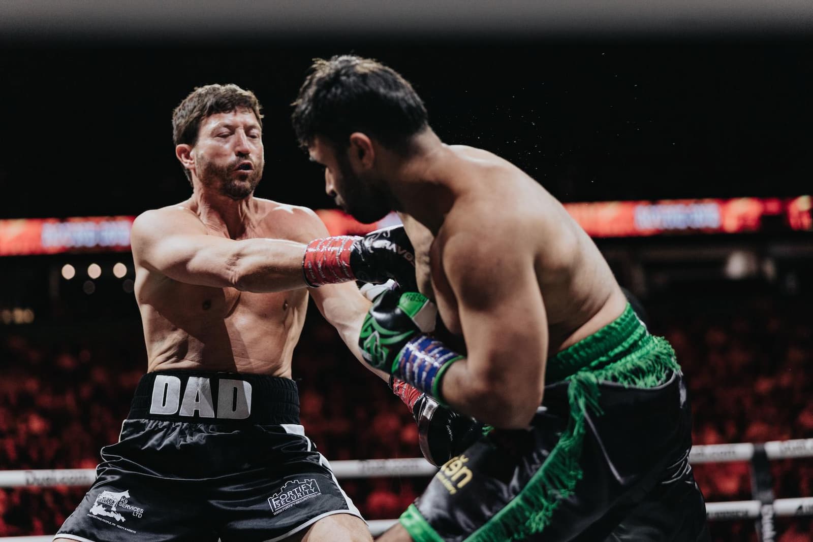 Adam Brooks and Rahim Amer Pardesi during their bout