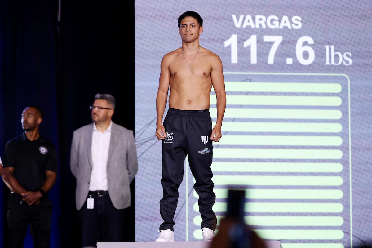 Antonio Vargas at the weigh-in ahead of his bout