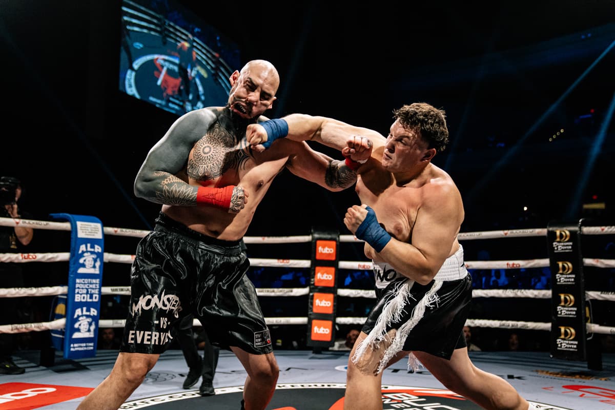Brandon Alfano lands a punch during his bout against Alexander Govea