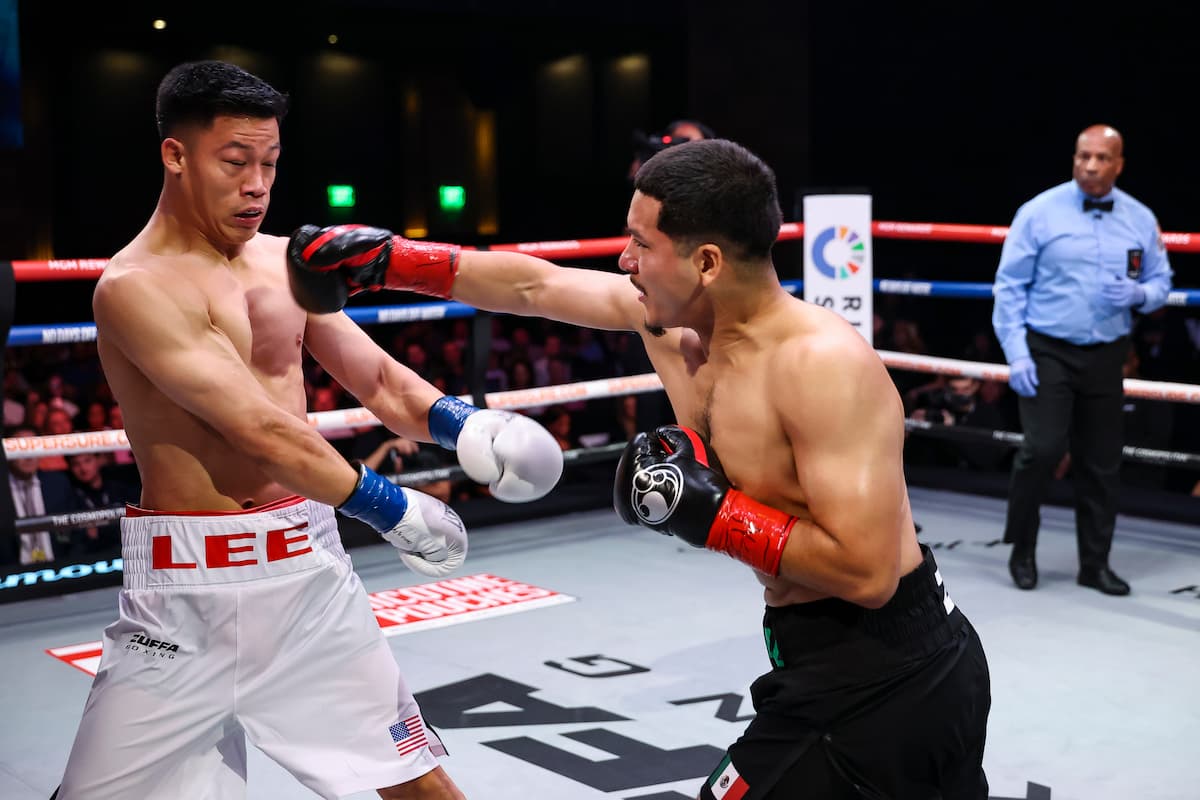Cain Sandoval throws a punch during his bout against Brandun Lee