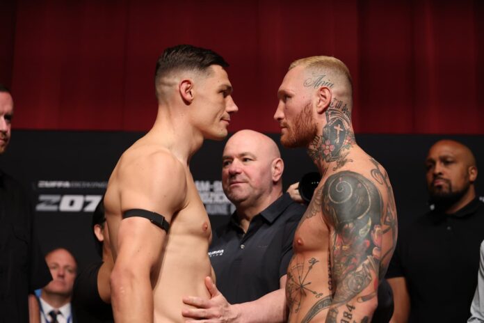 Chris Billam-Smith and Ryan Rozicki face off after the Zuffa Boxing 7 ceremonial weigh-in