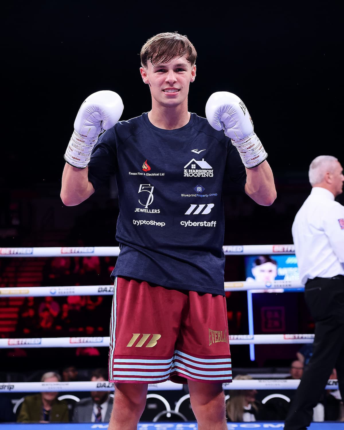 Connor Mitchell poses in the ring after his victory over Rodrigo Matias Areco