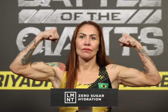 Cris Cyborg at weigh-in for PFL Superfights in Riyadh