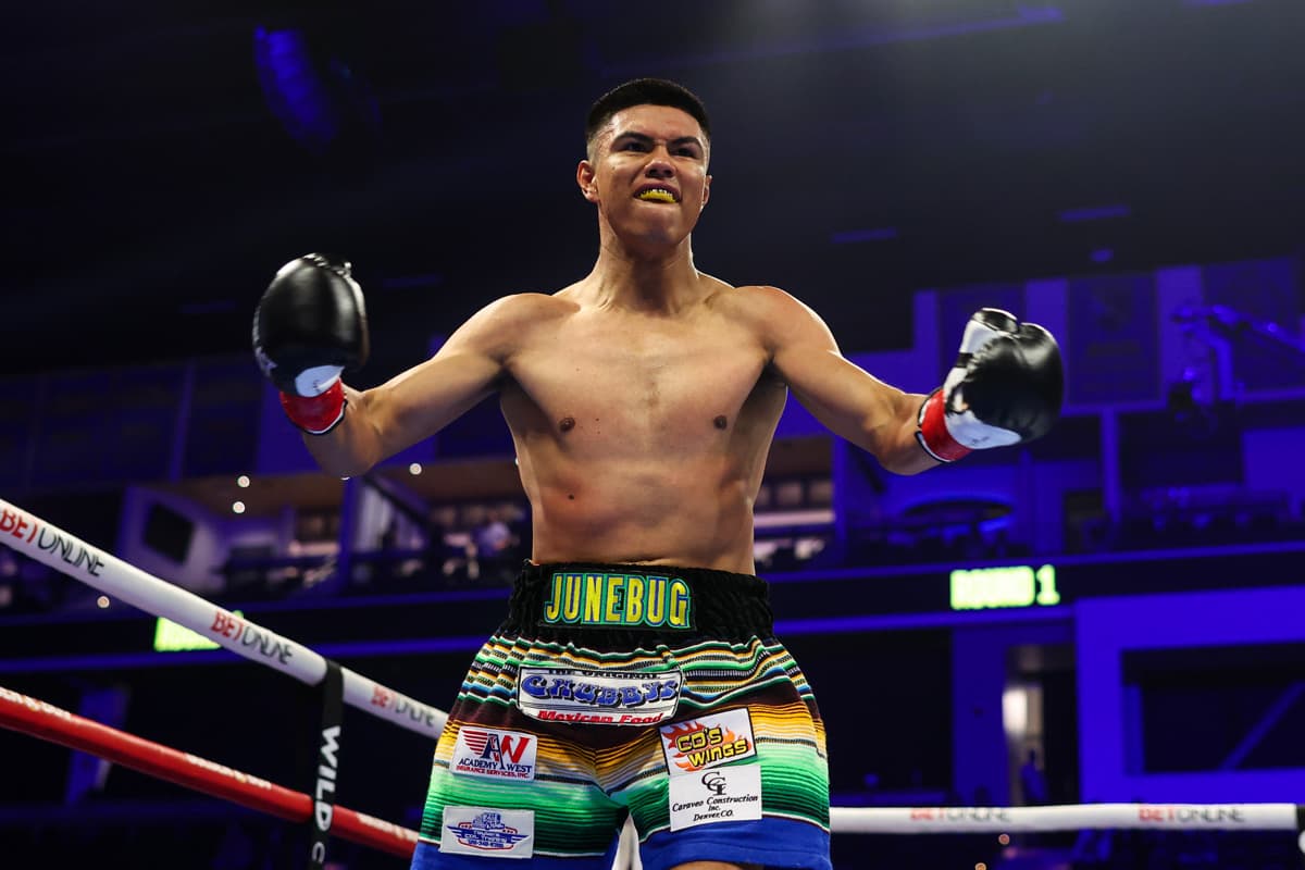 Daniel Garcia celebrates victory over Christopher Rodriguez