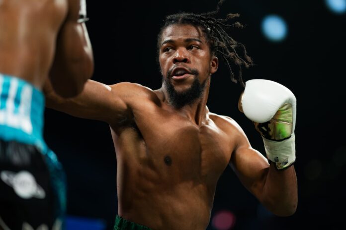 Gary Antuanne Russell during his bout against Alberto Puello