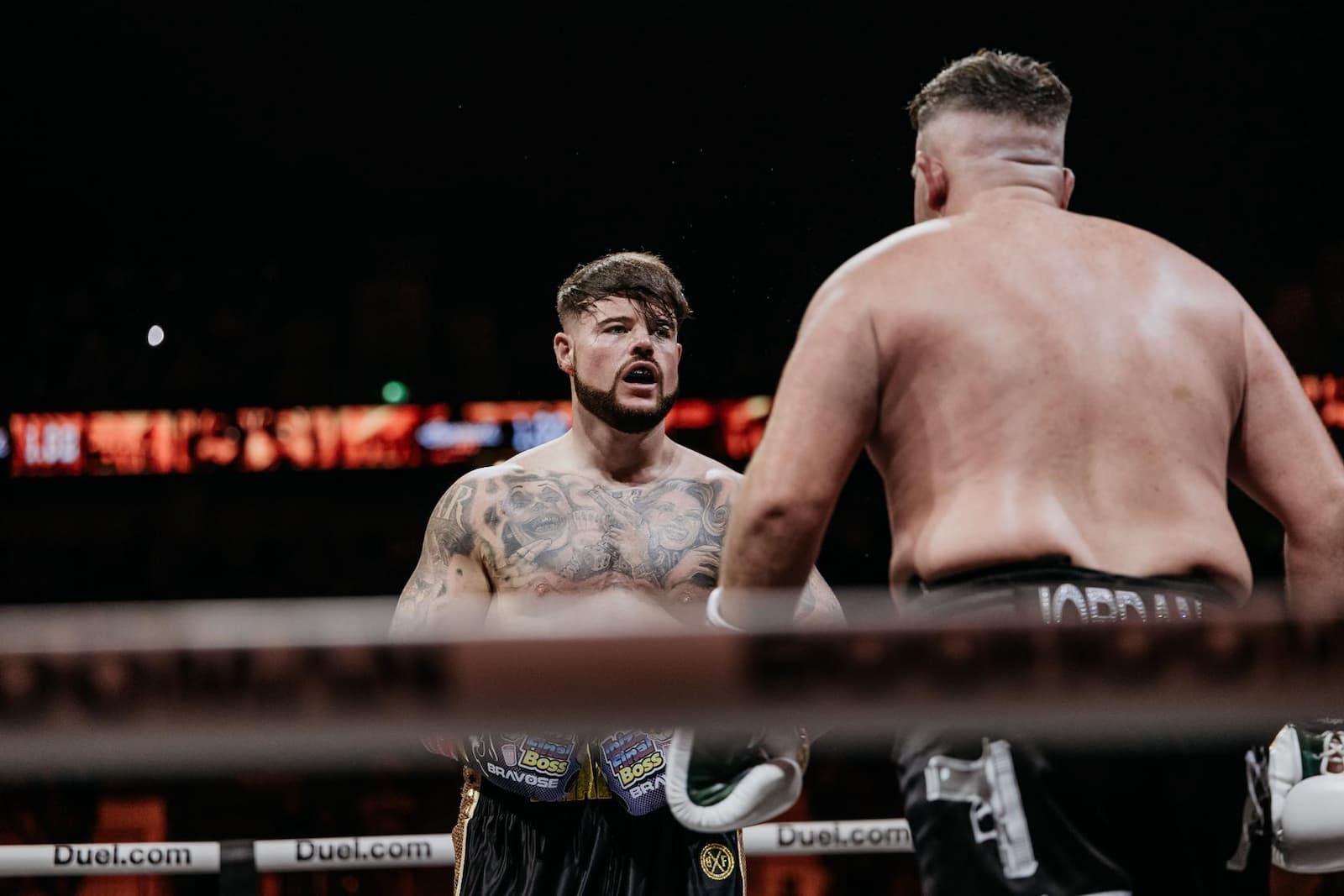 Jack Kay aka Ibiza Final Boss during his bout against Jordan McCann