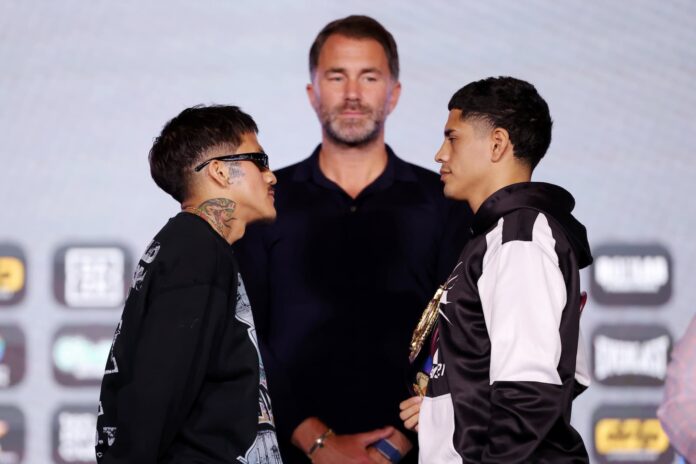 Jesse Rodriguez and Antonio Vargas face off during a press conference ahead of their bout