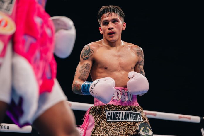 Jesse Rodriguez is in the ring during his bout against Phumelela Cafu