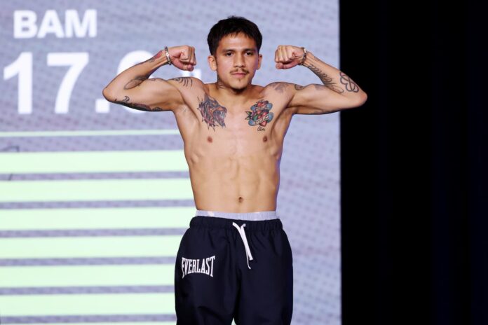 Jesse Rodriguez at the weigh-in ahead of his bout against Antonio Vargas