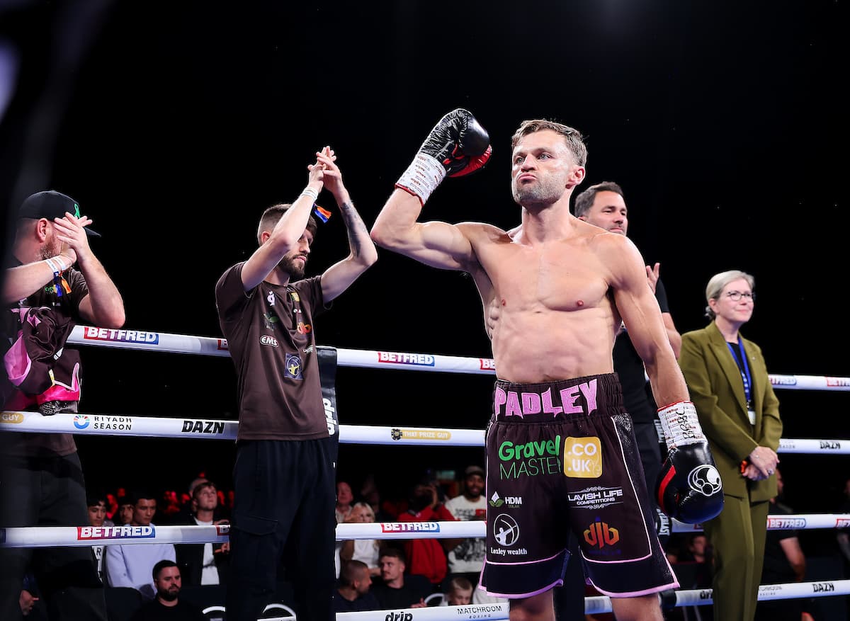 Josh Padley is in the ring at the start of his fight against Aqib Fiaz