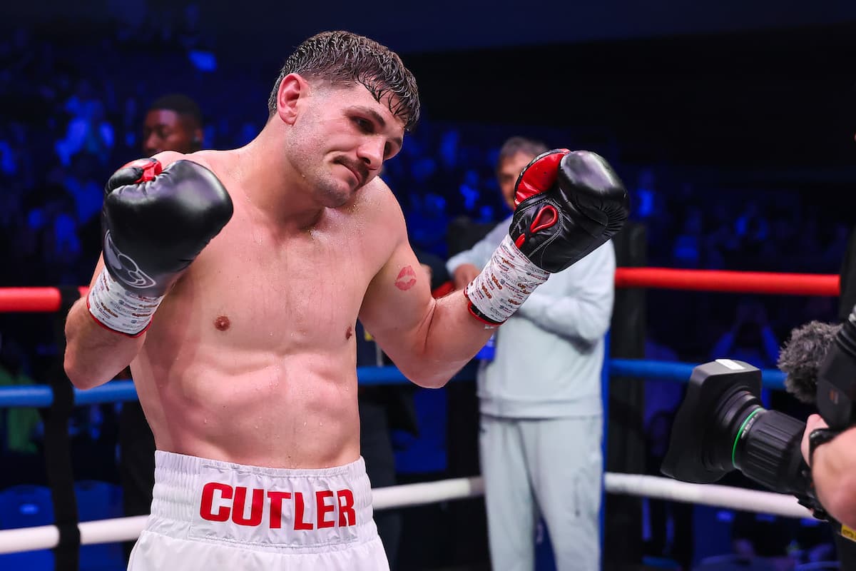 Lee Cutler in the ring after his victory over Aaron Sutton