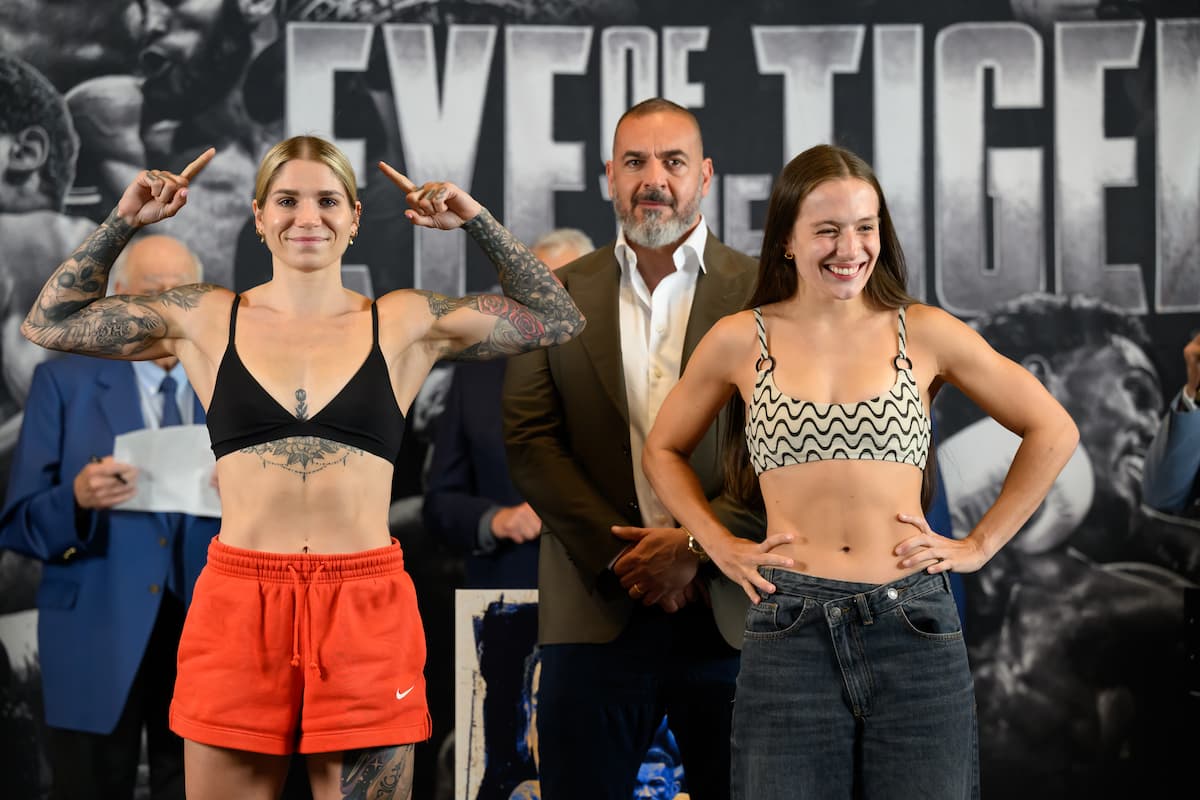 Leila Beaudoin and Paulina Angel at the weigh-in