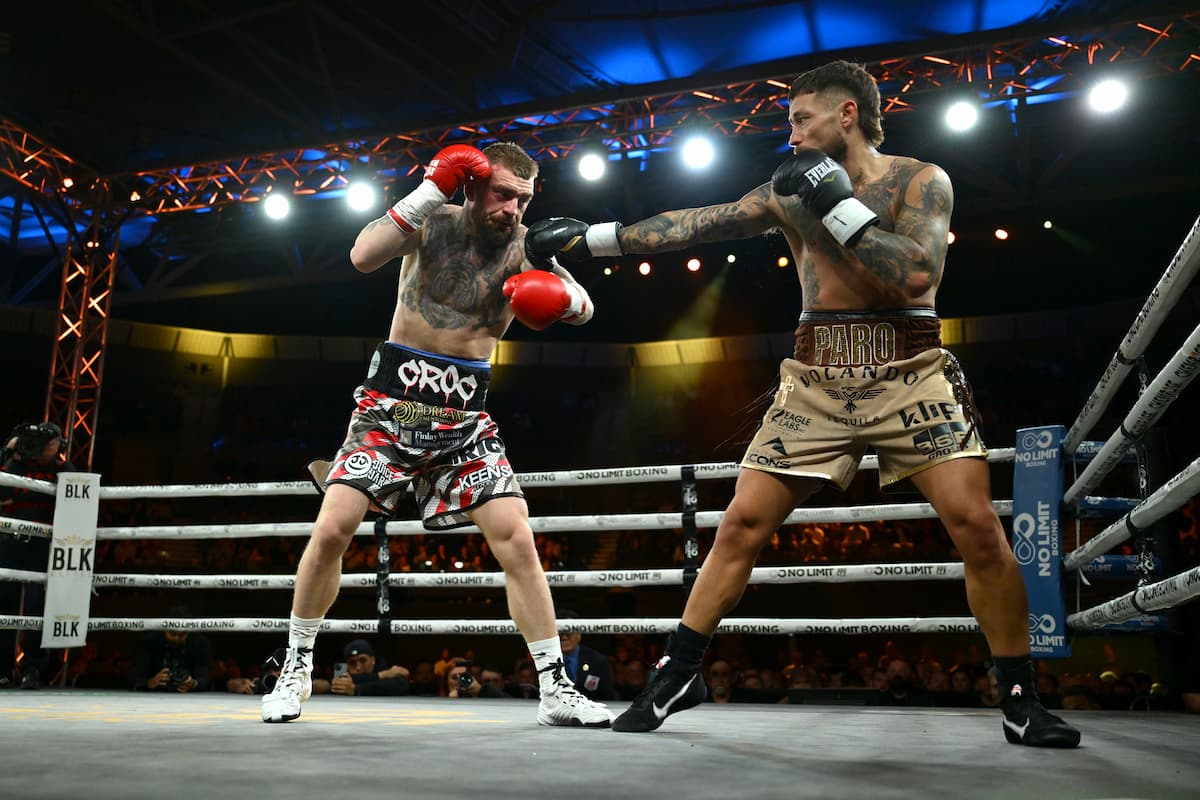 Liam Paro and Lewis Crocker during their bout