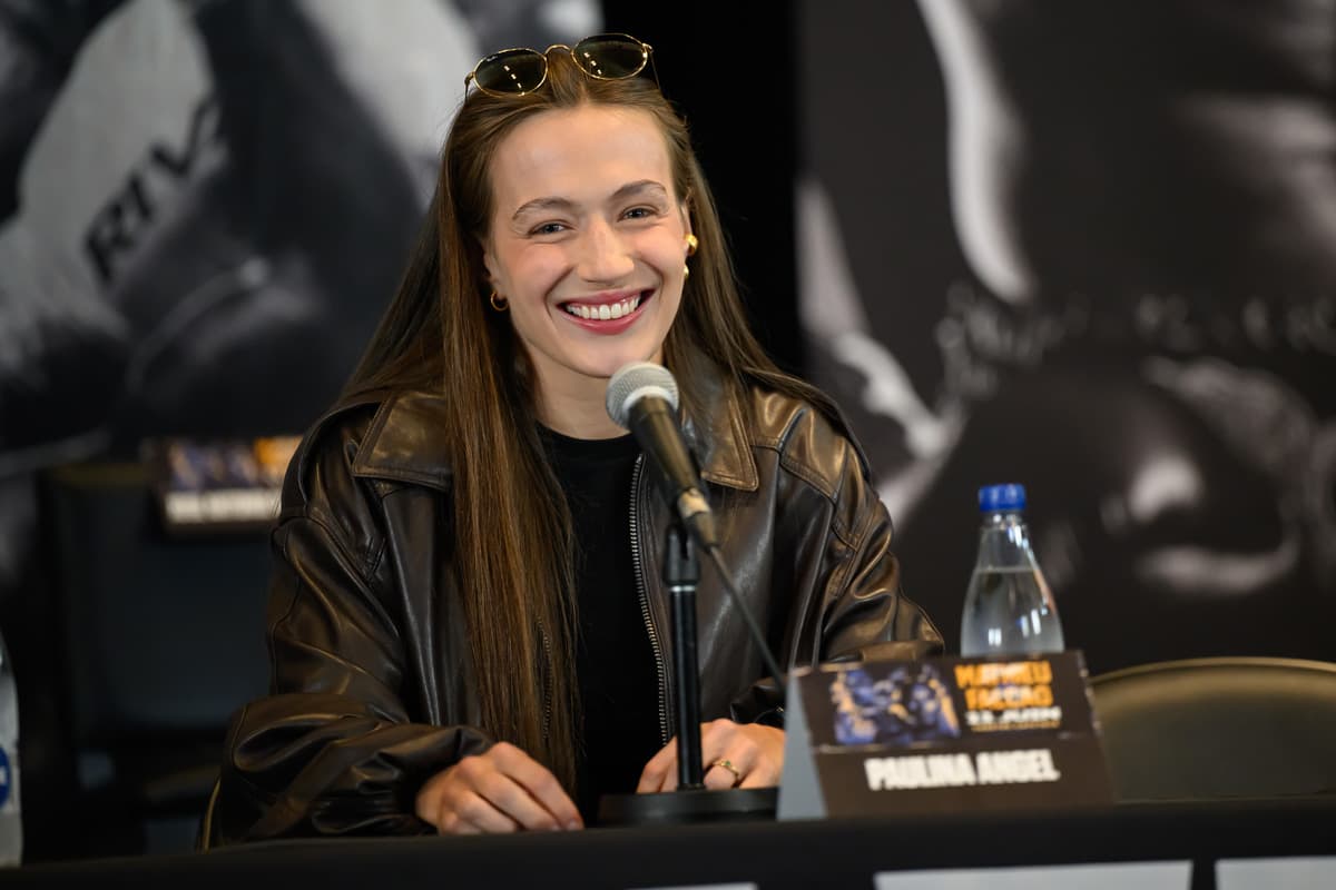 Paulina Angel during a press conference