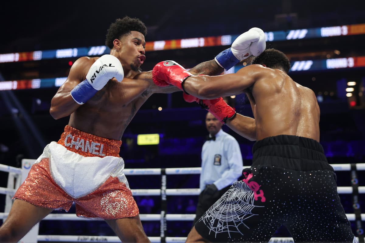 Quincey Williams throws a jab during his bout against Jerome Baxter