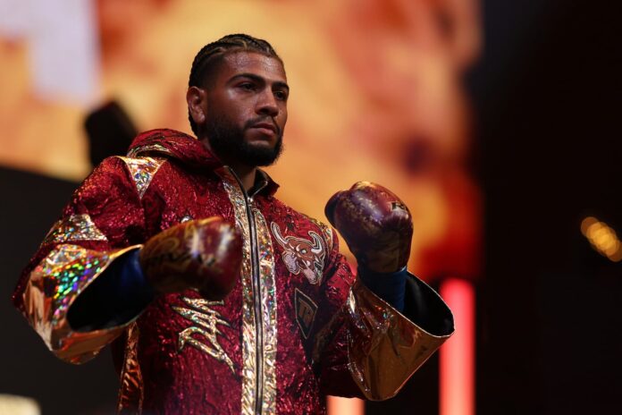 Raymond Muratalla makes his ring walk for his bout against Andy Cruz