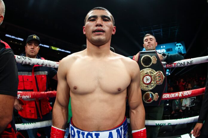 Ruslan Abdullaev during his bout against Eduardo Abreu