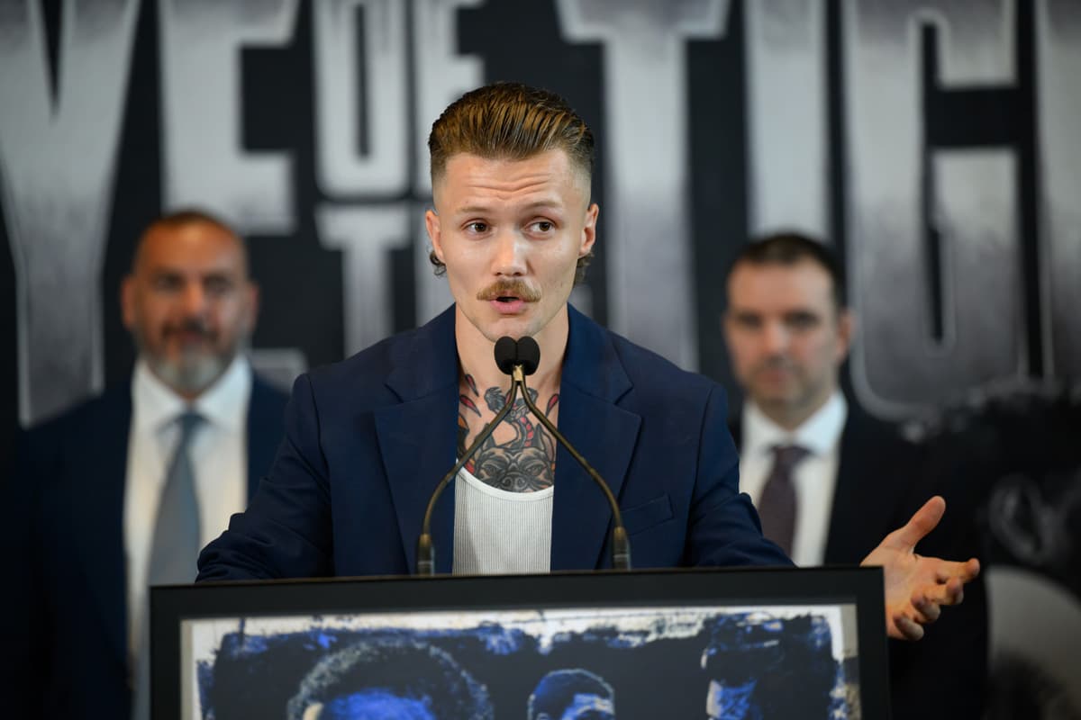 Thomas Chabot during a press conference ahead of his bout against Jose Antonio Sampedro