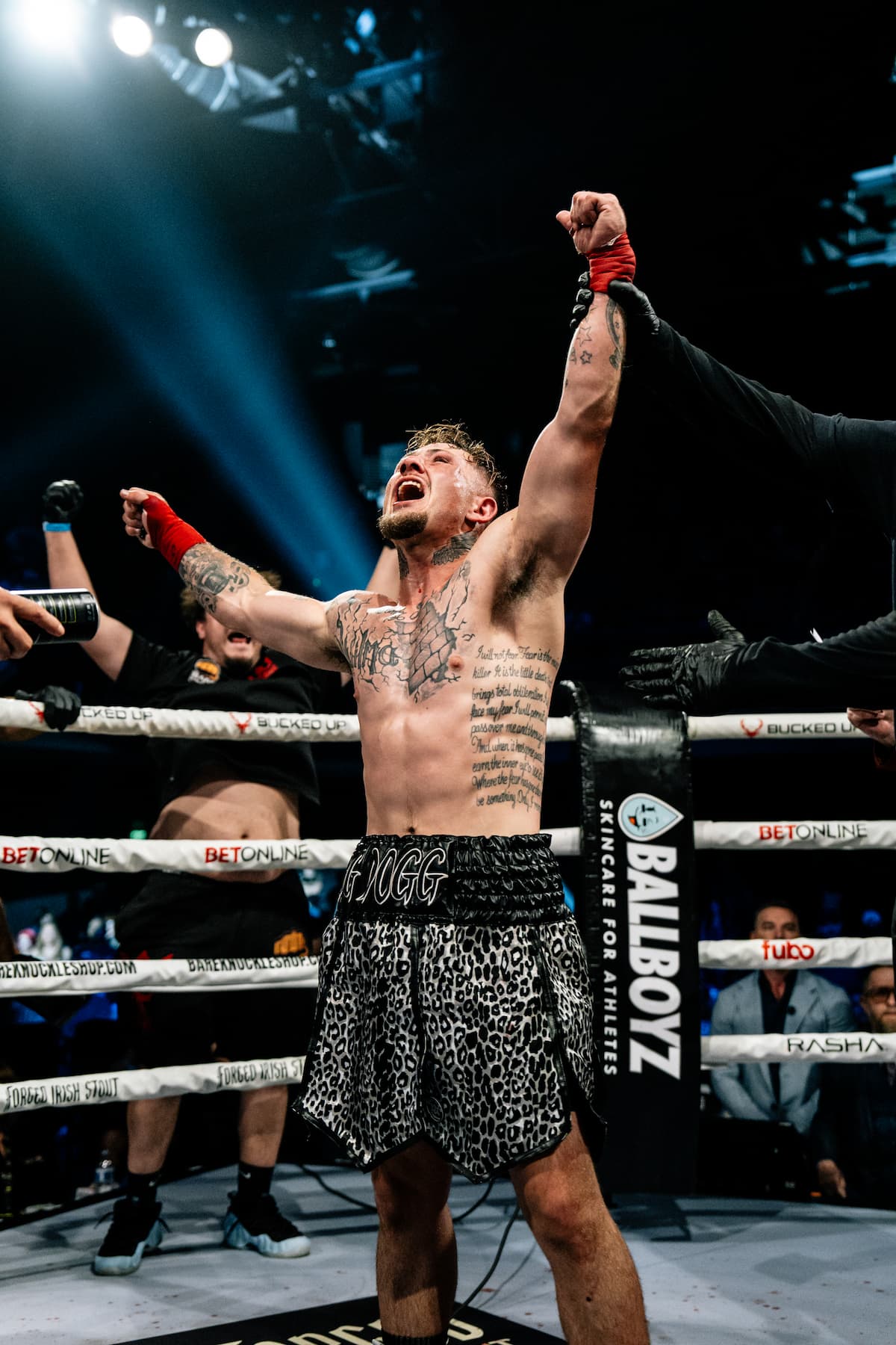 Tray Martin celebrates his victory over Nathan Rivera
