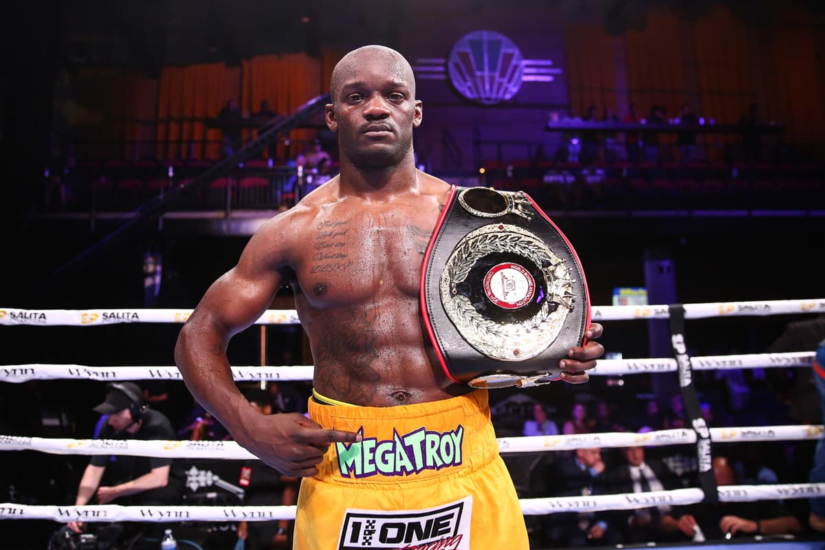 Troy Isley poses in the ring after victory over Leonardo Di Stefano