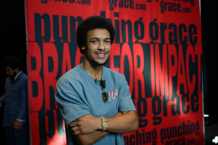 Wilkens Mathieu during a press conference ahead of his bout against Esquiva Falcao