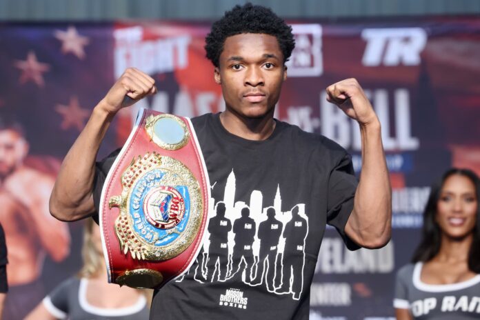 Abdullah Mason at a press conference in Cleveland