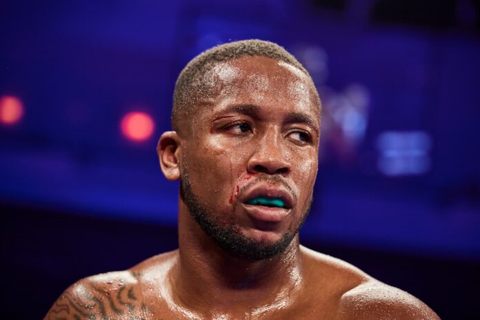 Brandon Moore during his bout against Stanley Wright