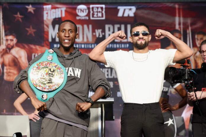 Bruce Carrington and Rene Palacios at a press conference in Cleveland