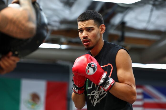 Diego Pacheco during a media workout