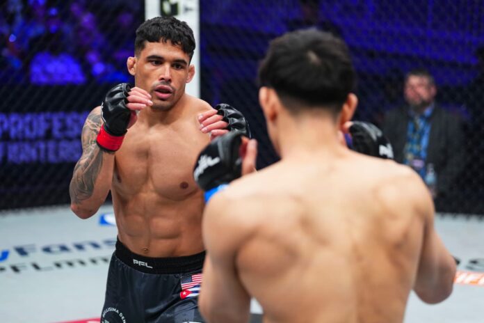 Ernesto Rodriguez during his bout against Masayuki Kikuiri at PFL Pittsburgh